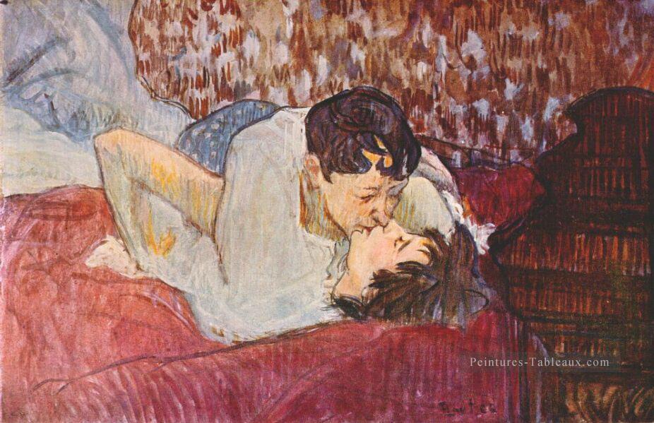 le baiser 1893 Toulouse Lautrec Henri de Peintures à l'huile